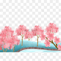 桃花林粉色桃花桃树