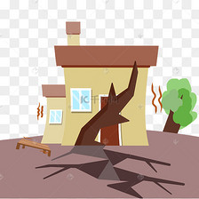 自然灾害地震震动裂缝裂开房子房屋建筑动图gif