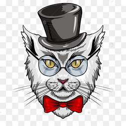 绅士猫领结猫咪肖像