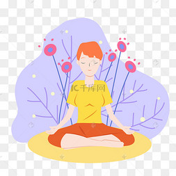 温和的女人正在做冥想