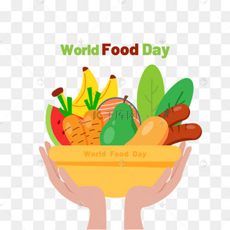 世界粮食日手托碗中的瓜果