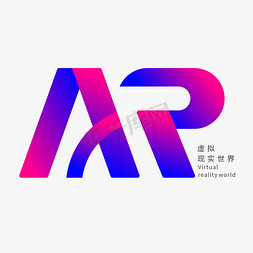 科技logo免抠艺术字图片_AR标识创意字形设计