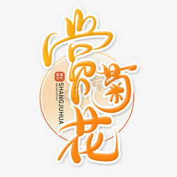 中国风寒露习俗字体赏菊花艺术字