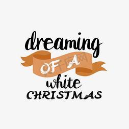 svg梦想着白色圣诞节手绘丝带插画