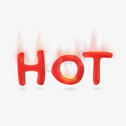 预防高温免抠艺术字图片_艺术字HOT热高温火焰