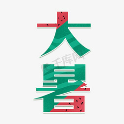 大暑卡通创意艺术字