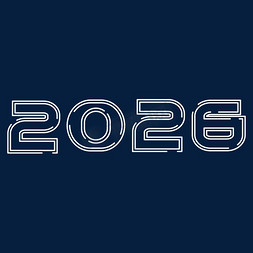 台历2026免抠艺术字图片_2026白色线条创意艺术字