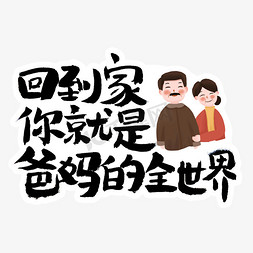 春运回家过年文案艺术字