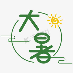 夏季大暑免抠艺术字图片_大暑创意艺术字