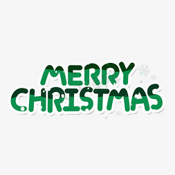 卡通艺术字圣诞免抠艺术字图片_merry Christmas绿色卡通艺术字