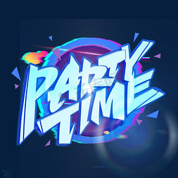 partytime英文创意字体