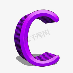 立体字母c免抠艺术字图片_卡通立体浮雕字母C