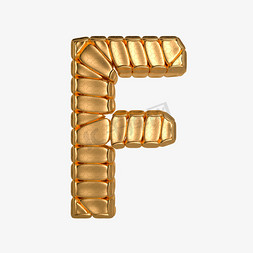 金属质感立体字母F