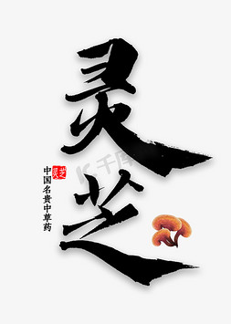 灵芝中国风书法