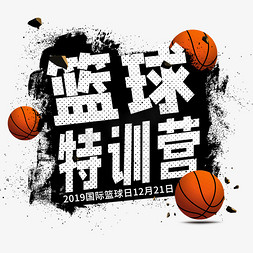 篮球馆海报免抠艺术字图片_国际篮球特训营