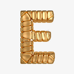 金属质感立体字母E