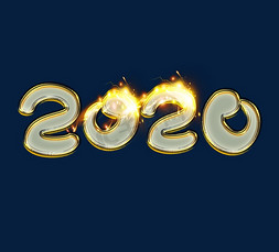 2020金色立体创意艺术字设计