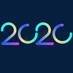 多彩多边形免抠艺术字图片_2020创意字体设计鼠年多彩2020年20