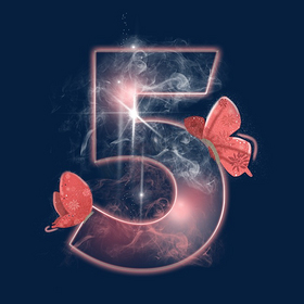 梦幻蝴蝶数字5