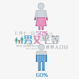 男女平等艺术字