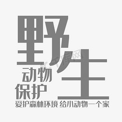 野生动物保护艺术字