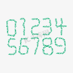 创意绿色植物数字12345设计