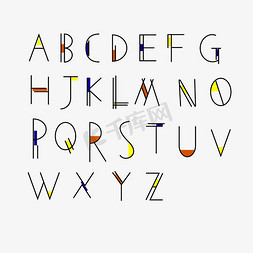 矢量字母免抠艺术字图片_26个英文字母