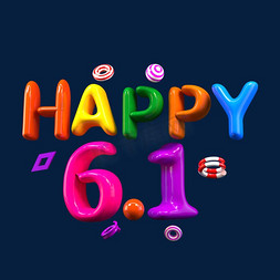happy61免抠艺术字图片_happy61创意效果艺术字
