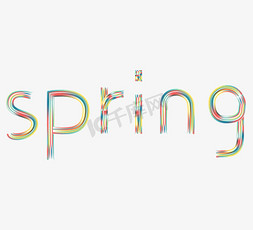 矢量spring免抠艺术字图片_spring春天泉水创意矢量