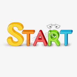 彩色卡通start字母拼图