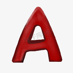 红色立体装饰字母PNG图片