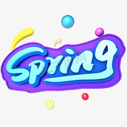 Spring创意夏天英文字设计