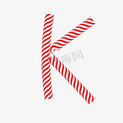 红色条纹K字体设计