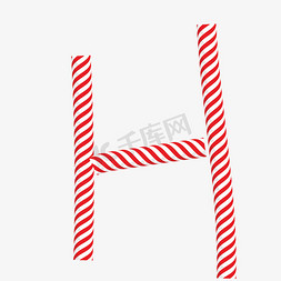 彩色纹理字母H字体设计