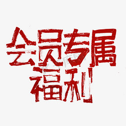 会员专属福利促销字体设计