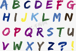 彩色球体装饰免抠艺术字图片_彩色手写英文字母