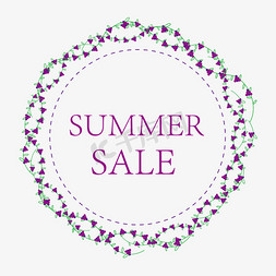 紫色summersale花环卡通字体设计