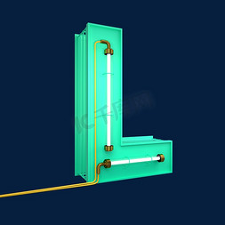 l免抠艺术字图片_英文字母大写L数字字母字母素材3D立体灯管字