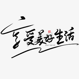 进口调料广告免抠艺术字图片_手写字享受美好生活