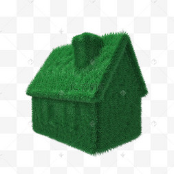 环保装饰元素图片_绿色环保小草房屋