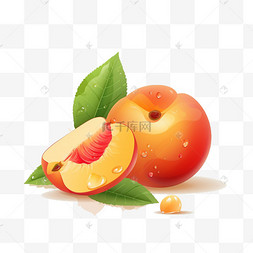 手绘水果水蜜桃图片_卡通手绘水果桃子
