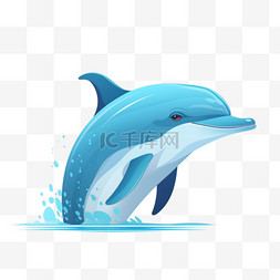海豚免扣元素图片_海豚海洋深海生物免扣素材手绘动