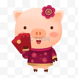 猪年新年卡通小猪图片_猪年新年2019农历新年习俗发红包