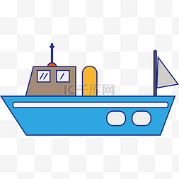 海边清新图片_卡通可爱轮船玩具矢量图