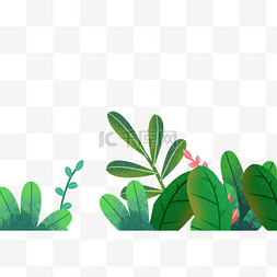 植物插画绿色图片_春季植物手绘插画