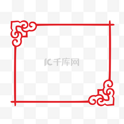 红色商业风图片_矢量手绘红色边框