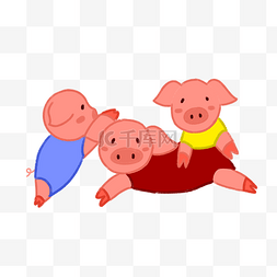 手绘卡通2019猪年小猪