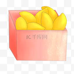 一筐黄色的芒果插画