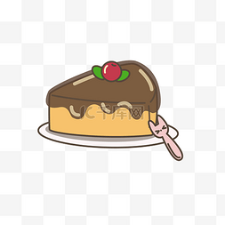 巧克力酱蛋糕图片_一块巧克力蛋糕插画