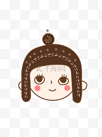 卡通可爱手绘女生人物头像矢量元素